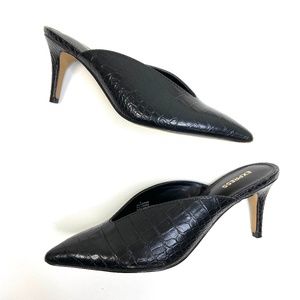Express | Crocodile Black Mule Heel